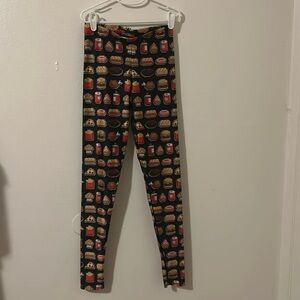 Blackmilk 8-bit Junkfood Fastfood burger leggings black XS